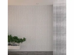 Panel De Pared|Panel decorativo efecto piedra rayada 3D, juego de 12 piezas, 8,6 m², revestimiento de pared de PU, 120 x 60 x 2,5, color alabastro