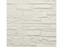 Panel decorativo efecto piedra ladrillo 3D, juego de 12 piezas, 8,6 m², revestimiento de pared de PU, 120 x 60 x 2,5, cuarcita blanca Blanco Online