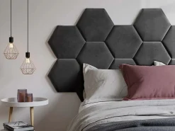 Vente-unique Panel decorativo para cabecero de terciopelo gris HOPE L220 cm Gris antracita