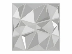Vente-unique Panel mural 3D para pintar 50x50 cm, pack de 3m2 ANGLY Blanco New
