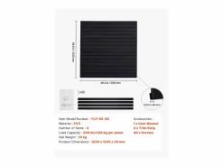 Panel Mural de Lamas SucceBuy, 122 x 122 cm, Lamas de Garaje en PVC , Diseño Modular Negro Discount