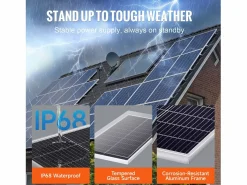 Panel Solar Monocristalino SucceBuy, 200 W, Kit de 2 Paneles y Controlador, para Acampada, Senderismo, Uso Fuera de la Red Negro