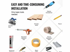 Paneles Acústicos con Tablas de Madera SucceBuy 120 x 60 cm, Decoración Mural Moderna, Nogal Marru00f3n Online