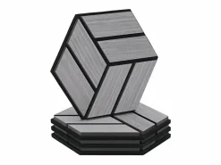 Paneles acústicos 30x26 cm Gris Hexágono Panal Negro / Gris Sale