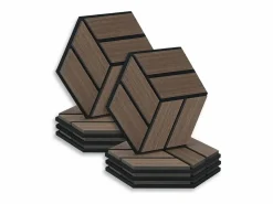 Panel De Pared|Paneles acústicos 30x26 cm Marrón Hexágono Panal