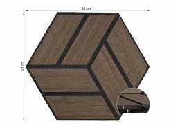 Panel De Pared|Paneles acústicos 30x26 cm Marrón Hexágono Panal