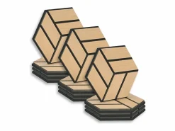 Paneles acústicos 30x26 cm Roble Hexágono Panal^
