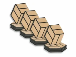 Paneles acústicos 30x26 cm Roble Juego de 16 piezas 3D Negro / Marru00f3n Discount