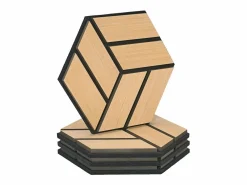 Panel De Pared|Paneles Acústicos 30x26 cm Roble Hexágono Panal Juego de 4 Piezas 3D