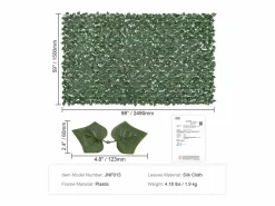 Paneles de Boj Artificial SucceBuy Panel Decorativo para Valla de Privacidad con Hojas de Hiedra Artificial (149,8 cm x 248,9 cm)^ Outlet