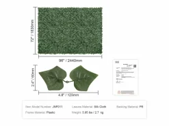 Paneles de Buxus Artificiales SucceBuy 244x183 cm, Valla de Privacidad con Hojas de Lino Artificial^ Clearance