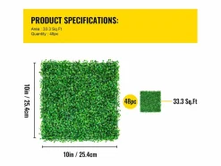 Paneles de Buxus Artificiales SucceBuy 25.4x25.4 cm 48 Piezas, Seto Resistente a UV para Decoración de Valla^