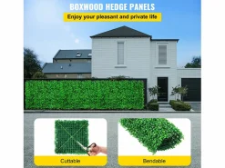 Paneles de Buxus Artificiales SucceBuy 24 Piezas | Muro de Seto UV 25.4 x 25.4 cm | Decoración de Valla^ New