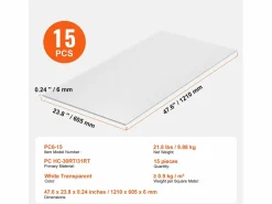 Paneles de Invernadero SucceBuy de Policarbonato Lote de 15, 61cm X 122 cm x 0.6cm Hojas de Techo^ Online