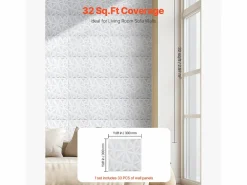 Paneles de Pared 3D SucceBuy, Pack de 33, 30 x 30 cm, PVC, Cobertura de 3 m², Diamante^ Sale