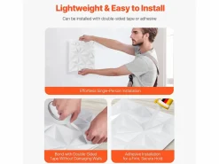 Paneles de Pared 3D SucceBuy, Pack de 33, 30 x 30 cm, PVC, Cobertura de 3 m², Diamante^ Sale