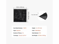 Paneles de Pared 3D SucceBuy, Pack de 33, 30 x 30 cm, PVC, , Cobertura de 3m²^ Best