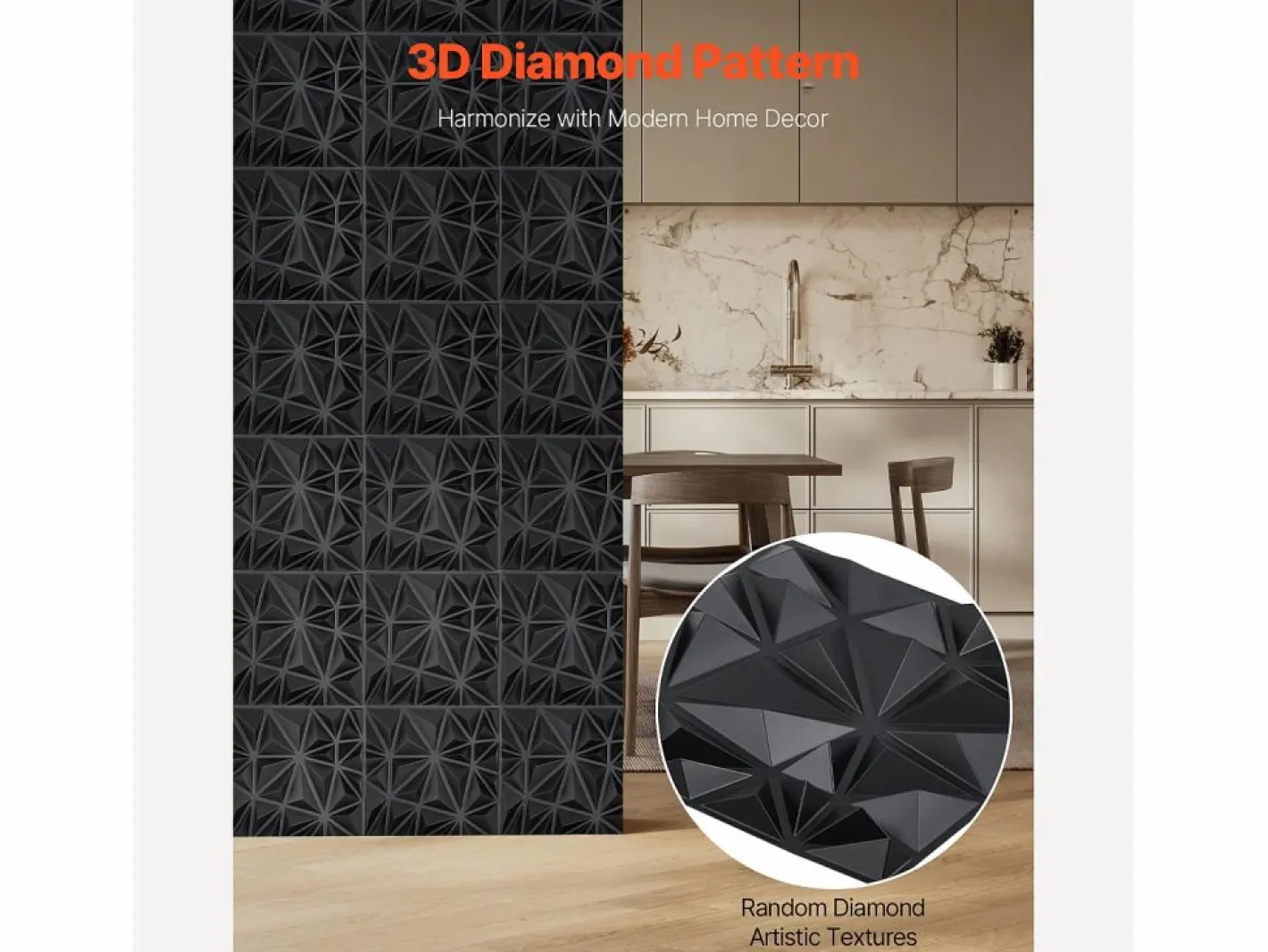 Paneles de Pared 3D SucceBuy, Pack de 33, 30 x 30 cm, PVC, , Cobertura de 3m²^ Best