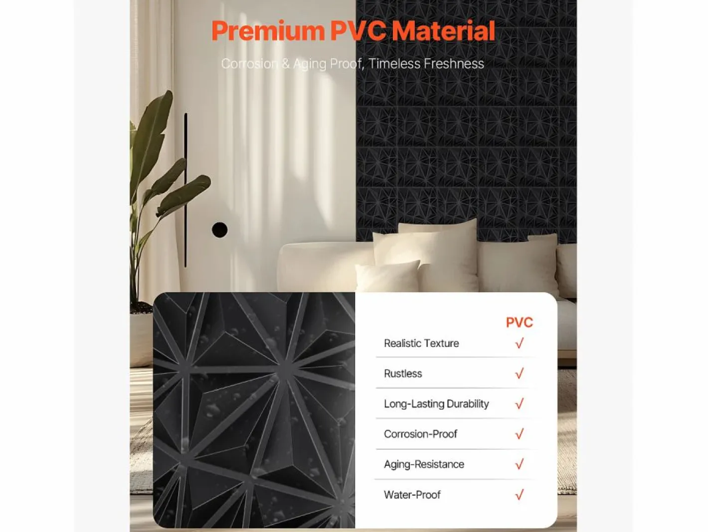 Paneles de Pared 3D SucceBuy, Pack de 33, 30 x 30 cm, PVC, , Cobertura de 3m²^ Best