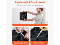 Paneles de Pared 3D SucceBuy, Pack de 33, 30 x 30 cm, PVC, , Cobertura de 3m²^ Best