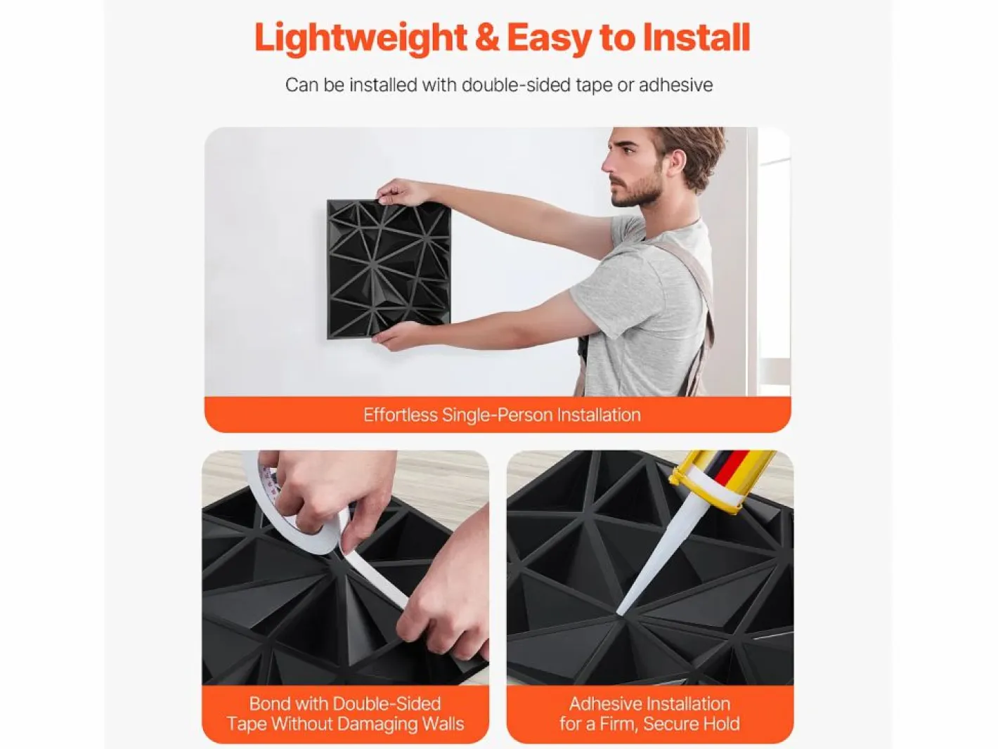 Paneles de Pared 3D SucceBuy, Pack de 33, 30 x 30 cm, PVC, , Cobertura de 3m²^ Best