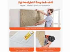 Paneles de Pared 3D SucceBuy, Pack de 4, 122 x 61 cm, Aspecto de Piedra, Cobertura de 3 m², Color Piedra Amarilla^ Online