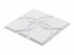 Paneles de Pared 3D SucceBuy, Pack de 33, 30 x 30 cm, PVC con Motivo Floral, , Cobertura de 3 m² Blanco New