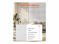 Paneles de Pared 3D SucceBuy, Pack de 12, 50 x 50 cm, PVC Ondulado, Cobertura de 3 m², Mate Blanco Best