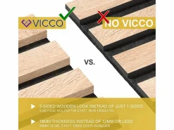 Vicco Paneles de pared roble 120x1.8x40 akustikpaneel Color natural claro Discount