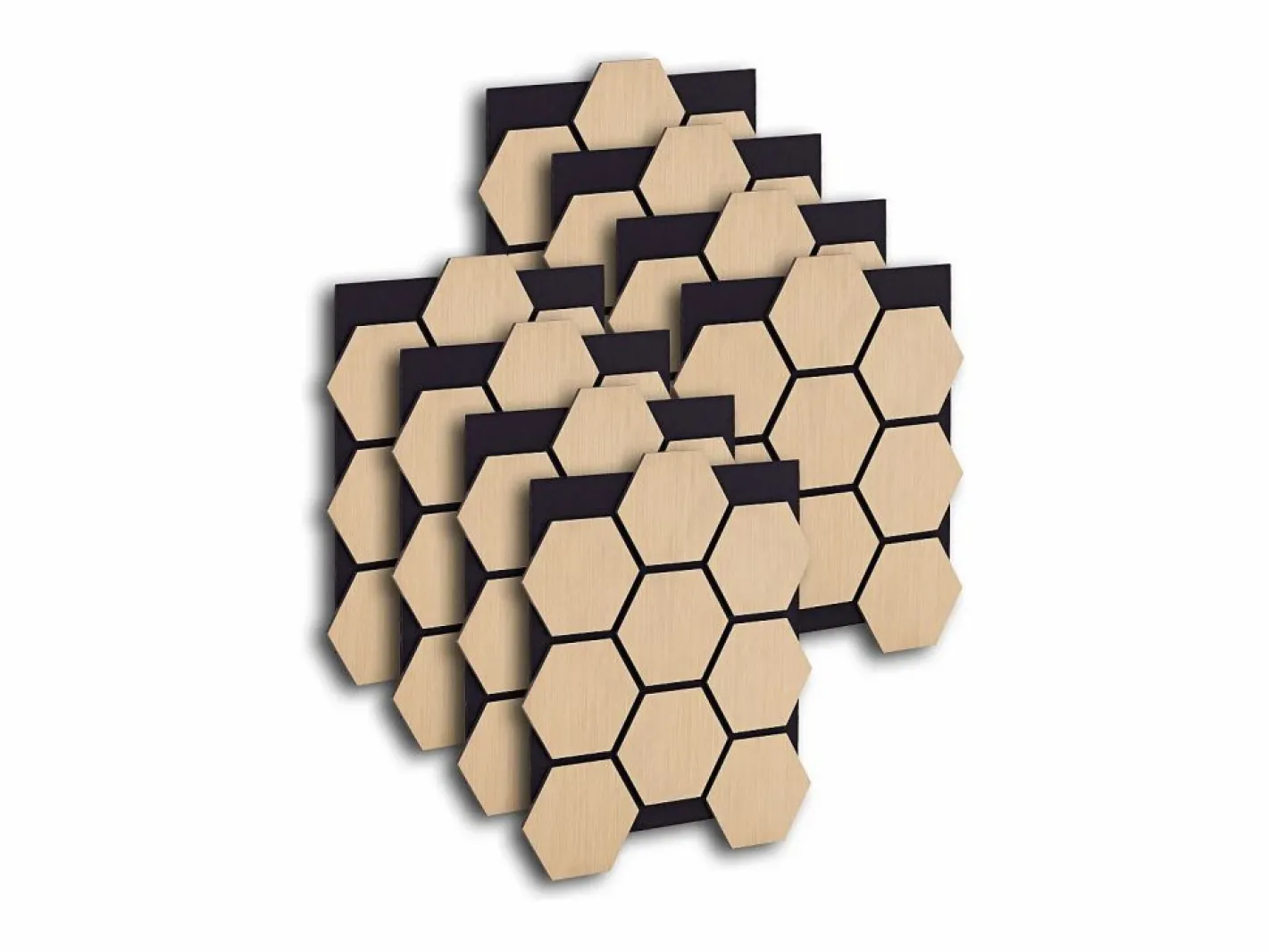 Paneles de pared 62x76 cm Hexágono natural Marru00f3n Hot