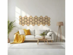 Paneles de pared 62x76 cm Hexágono natural Marru00f3n Hot