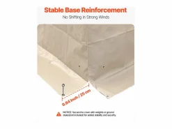 Paneles Laterales de Funda de Gazebo Invierno SucceBuy, 3,44x4,66 m, Cubierta de Gazebo Todas Estaciones, con Ventanas en Malla, Material PE de Alta Densidad Beige