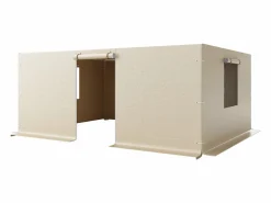 Paneles Laterales de Funda de Gazebo Invierno SucceBuy, 3,44x4,66 m, Cubierta de Gazebo Todas Estaciones, con Ventanas en Malla, Material PE de Alta Densidad Beige
