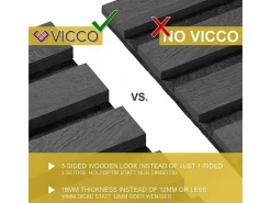 Vicco Panel De Pared|Paneles murales 120x1.8x40 akustikpaneel