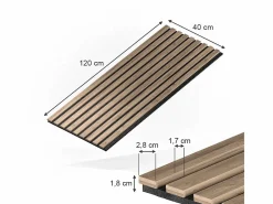 Vicco Paneles murales nogal 120x1.8x40 akustikpaneel Color natural oscuro Hot