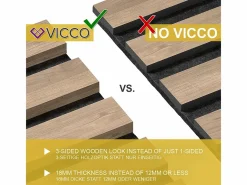 Vicco Paneles murales nogal 120x1.8x40 akustikpaneel Color natural oscuro Hot