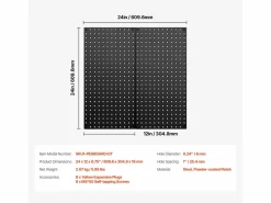 Paneles Perforados de Metal SucceBuy, 2 Paneles, 609,6 x 304,8 mm, para Herramientas de Taller Negro Best