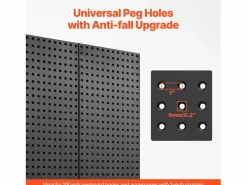 Paneles Perforados de Metal SucceBuy, 2 Paneles, 609,6 x 304,8 mm, para Herramientas de Taller Negro Best