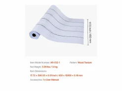 Papel Pintado Adhesivo de Pared SucceBuy, 45 cm x 15 m, Rollo Papel Pintado Autoadhesivo en Vinilo, Motivo Textura Madera Blanca, Impermeable Blanco Hot