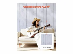 Papel Pintado Adhesivo de Pared SucceBuy, 45 cm x 15 m, Rollo Papel Pintado Autoadhesivo en Vinilo, Motivo Textura Madera Blanca, Impermeable Blanco Hot