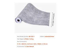 Papel Pintado Adhesivo de Pared SucceBuy, 40 cm x 15 m, Rollo Papel Pintado Autoadhesivo en Vinilo, Estilo Industrial Oscuro, para Revestimiento de Pared^ Clearance