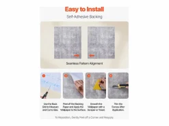 Papel Pintado Adhesivo de Pared SucceBuy, 40 cm x 15 m, Rollo Papel Pintado Autoadhesivo en Vinilo, Estilo Industrial Oscuro, para Revestimiento de Pared^ Clearance