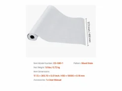 Papel Pintado Adhesivo de Pared SucceBuy, 45 cm x 10 m, Rollo Papel Pintado Autoadhesivo en Vinilo, Motivo Textura Madera Blanca, para Revestimiento de Pared Blanco Hot