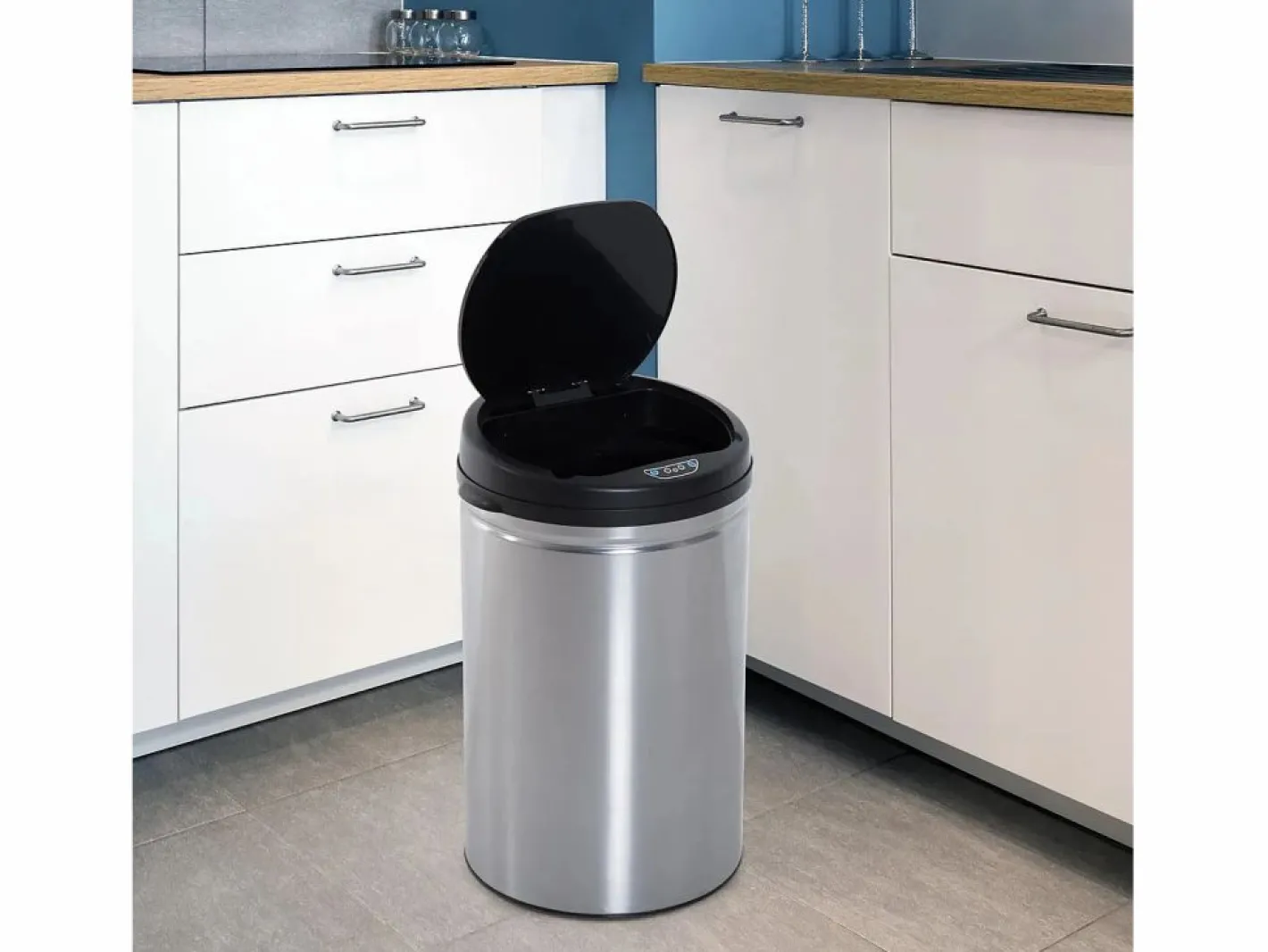 Papelera automática con sensor, 30L, acero inoxidable, color (Ø30,5x51,5 cm)^ Clearance