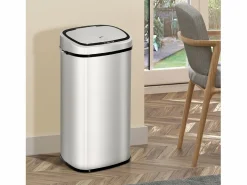 Papelera automática con sensor, acero inoxidable, color plata (40,5x29,5x78 cm)^ Clearance