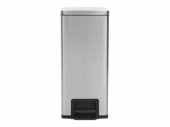 Helloshop26 Cubo De Basura Para Cocina|Papelera con pedal antihuellas de 30 l acero inoxidable plateado color plata 02_0043857