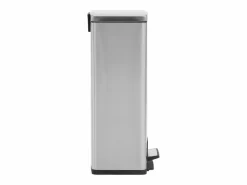 Helloshop26 Cubo De Basura Para Cocina|Papelera con pedal antihuellas de 30 l acero inoxidable plateado color plata 02_0043857
