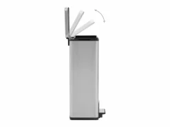 Helloshop26 Cubo De Basura Para Cocina|Papelera con pedal antihuellas de 30 l acero inoxidable plateado color plata 02_0043857