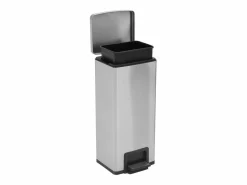 Helloshop26 Cubo De Basura Para Cocina|Papelera con pedal antihuellas de 30 l acero inoxidable plateado color plata 02_0043857