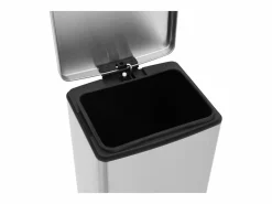 Helloshop26 Cubo De Basura Para Cocina|Papelera con pedal antihuellas de 30 l acero inoxidable plateado color plata 02_0043857